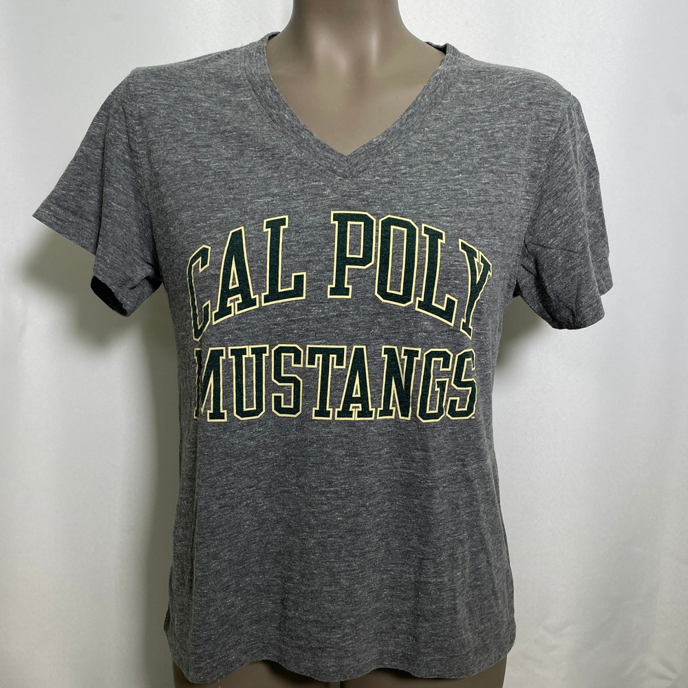 Cal State Poly Mustangs NCAA Original League Gray T-Shirt Women's SMALL